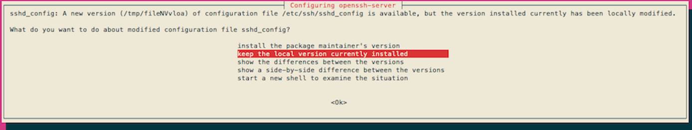 Configuring openssh-server message Configuring openssh-server message
